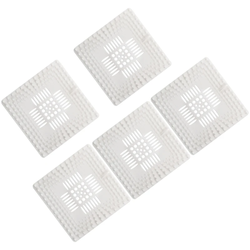 

5Pieces Shower Drain Hair Catcher Set Sturdy Plastic Materials Comfort Grips Suitable for Tub and Kitchen Supplies Dropship