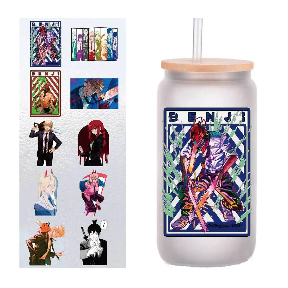 

10 pieces/pack chainsaw Volkner UV transfer stickers Crystal label Cup stickers customized four inches.