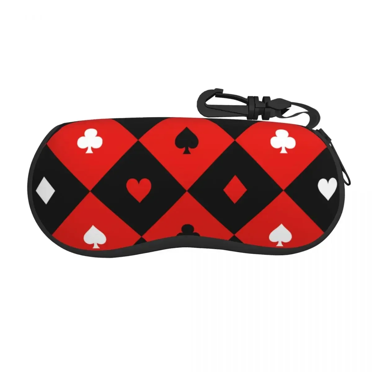 Glasses Case Chess Board Diamond Poker Portable Zipper   Unglasses Cover  Storage