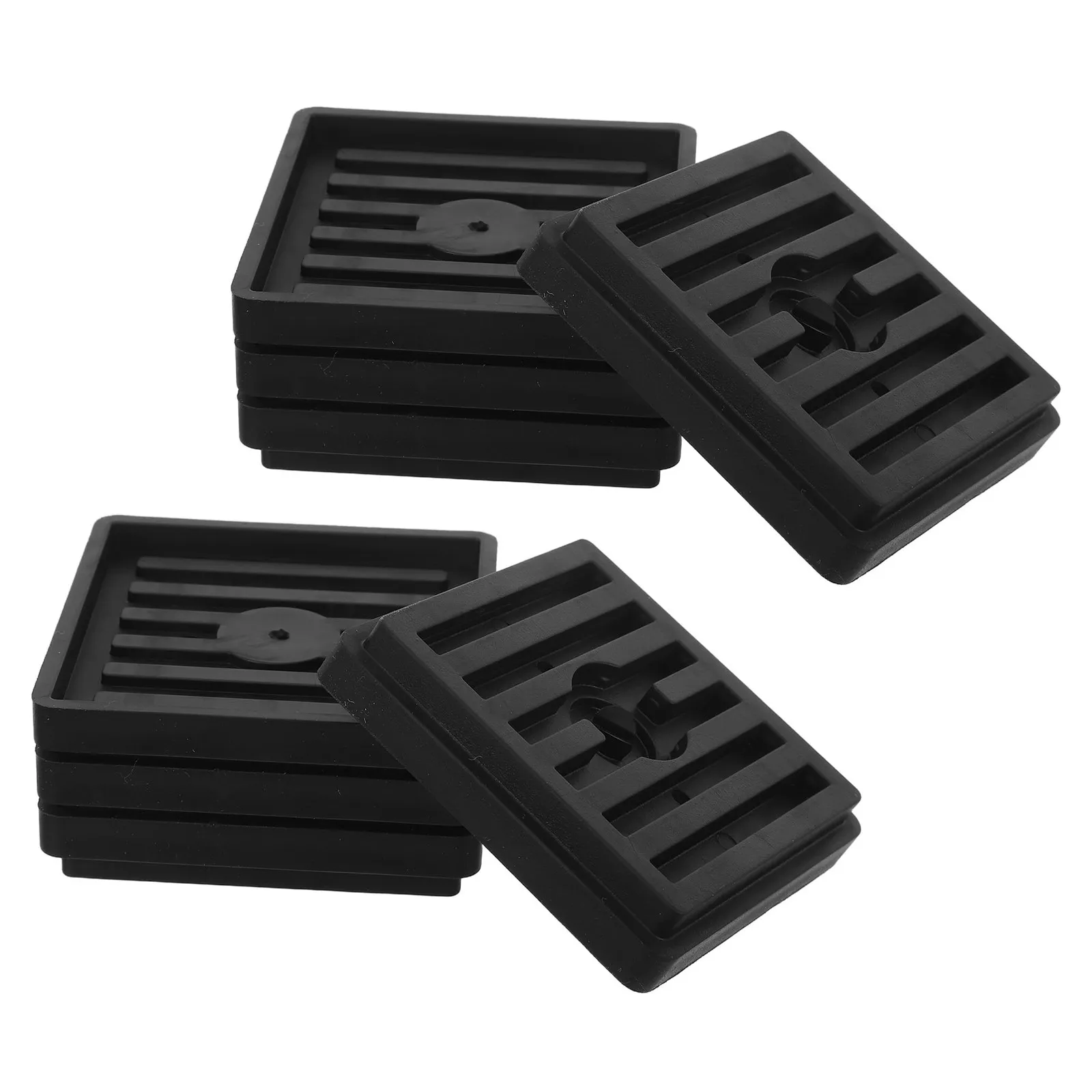 8Pcs Anti Slip Furniture Grippers Rubber Caster Cups 2.67 Inch Square Floor Protectors for Office Chair Wheels Hardwood Carpet
