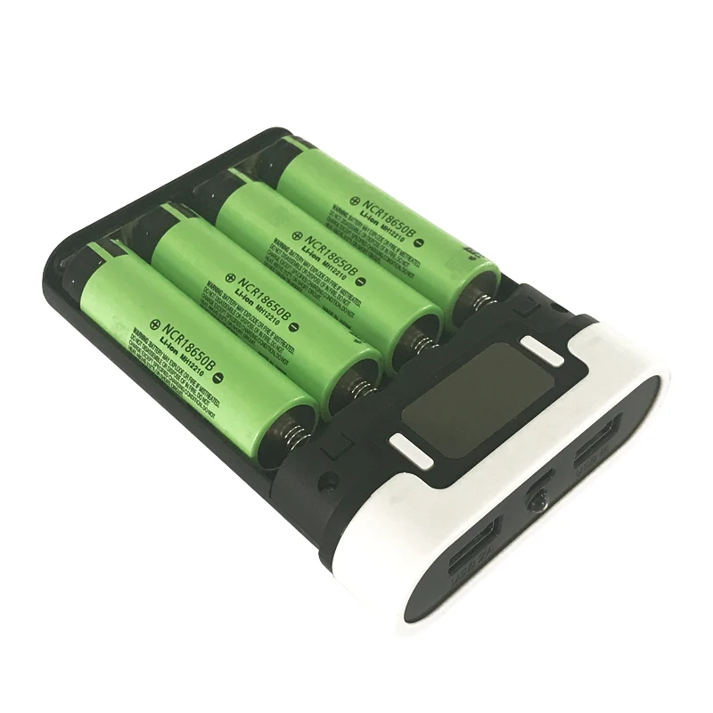 18650 Battery Holder Power Bank Case Digital Display 5V/2A Dual USB Output Reverse Battery Protection Detachable 18650 Holder