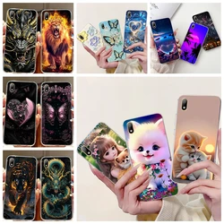 For Huawei Y5 Y6 Y6S Y6Prime Y7 Prime 2019  Phone Case Dragon Lion Tiger Cool Fashion Painting Back Cover Soft Silicone Coque