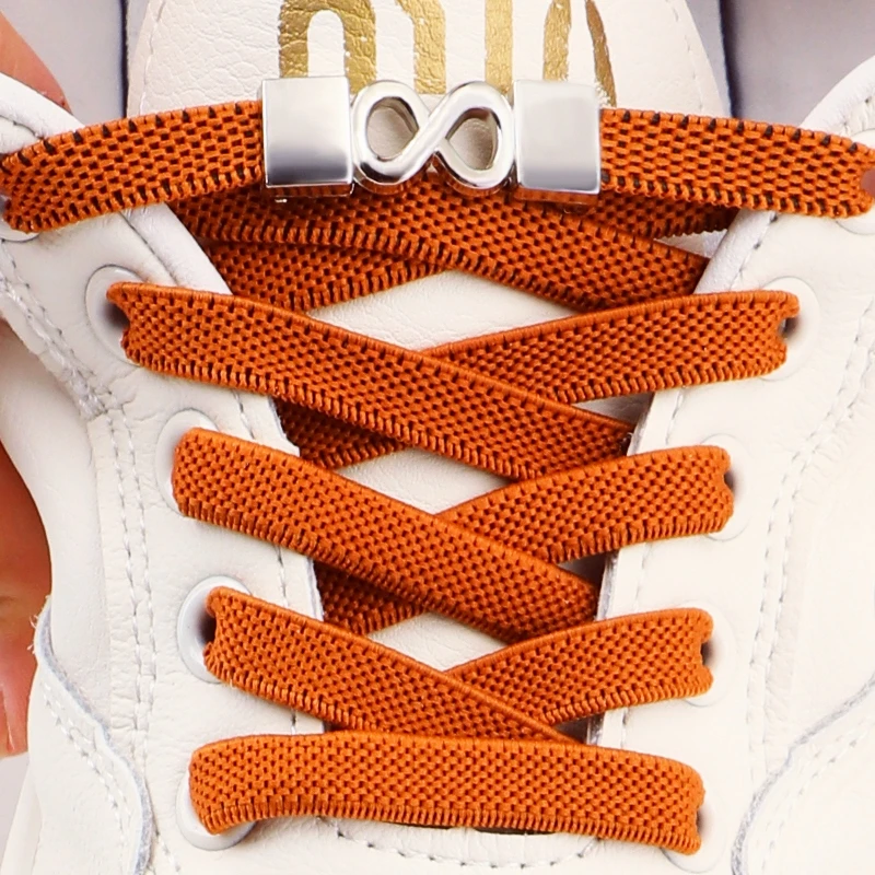 

No Tie Shoe Laces for Sneakers Elastic Flat Shoelaces Without Ties Kids Adult Tennis Tiger Teeth 8-shaped Shoes Buckle Shoelace