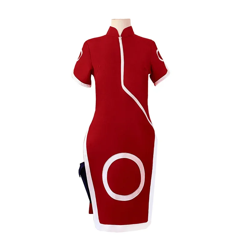 Anime Cosplay Haruno Sakura Cosplay Costume Women Girls Qipao Dress Outfit Cheongsam Ninja Cartoon Halloween Carnival Costume