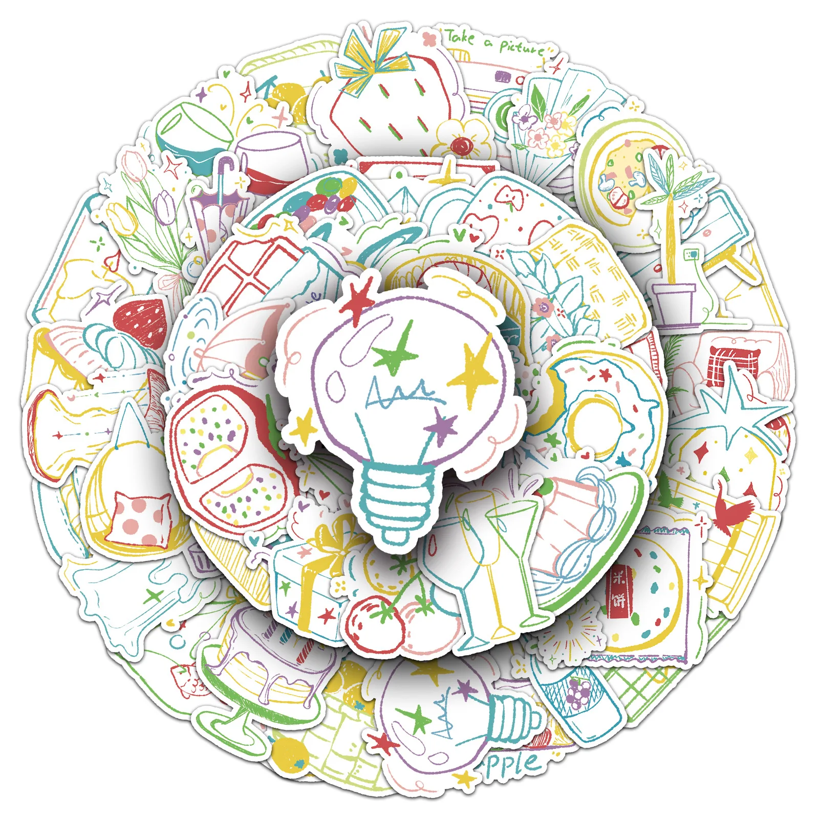 

10/50PCS Cartoon INS Style Leisure Time Stickers Cute Doodle Decals Toy Gifts DIY Scrapbook Refrigerator Waterproof Decals