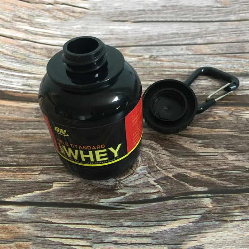100ML Outdoor Sport Mini Tragbare Protein Behälter Pulver Flasche Mit Molken Schlüsselbund Gesundheit Trichter Medizin Box Kleine Wasser Tasse – Detail 1