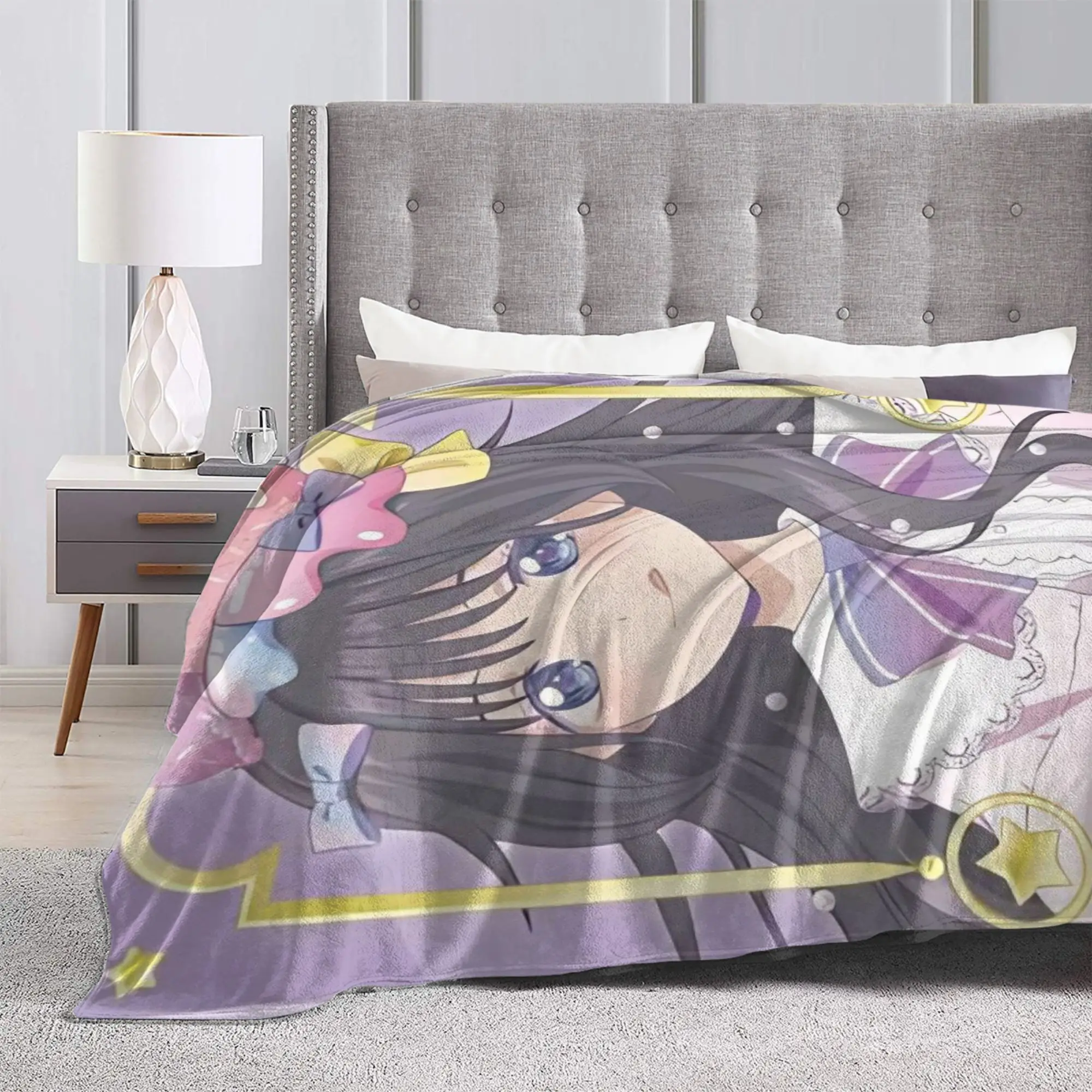 زهرة عطرة تتفتح مع بطانيات كرامية Waguri Kaoruko بطانيات رمي دافئة عتيقة من القطيفة لديكور المفرش والنسيج