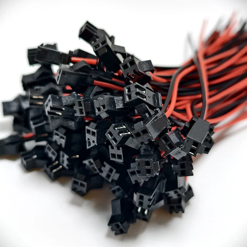 10/30/50PCS SM 2-Pin 2P Connector Plug 2.54mm Male/Female Head Wires Cables LED Strip Light Driver Connectors Quick Adapter