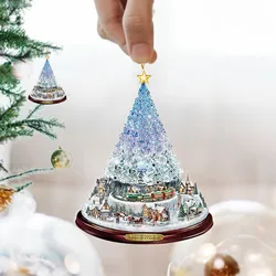 Hot Sale 2D Acrylic Pendant Decoration Snowman Christmas Tree Ornaments Hanging Decor For Room Holiday Gifts Party Supplies 2024