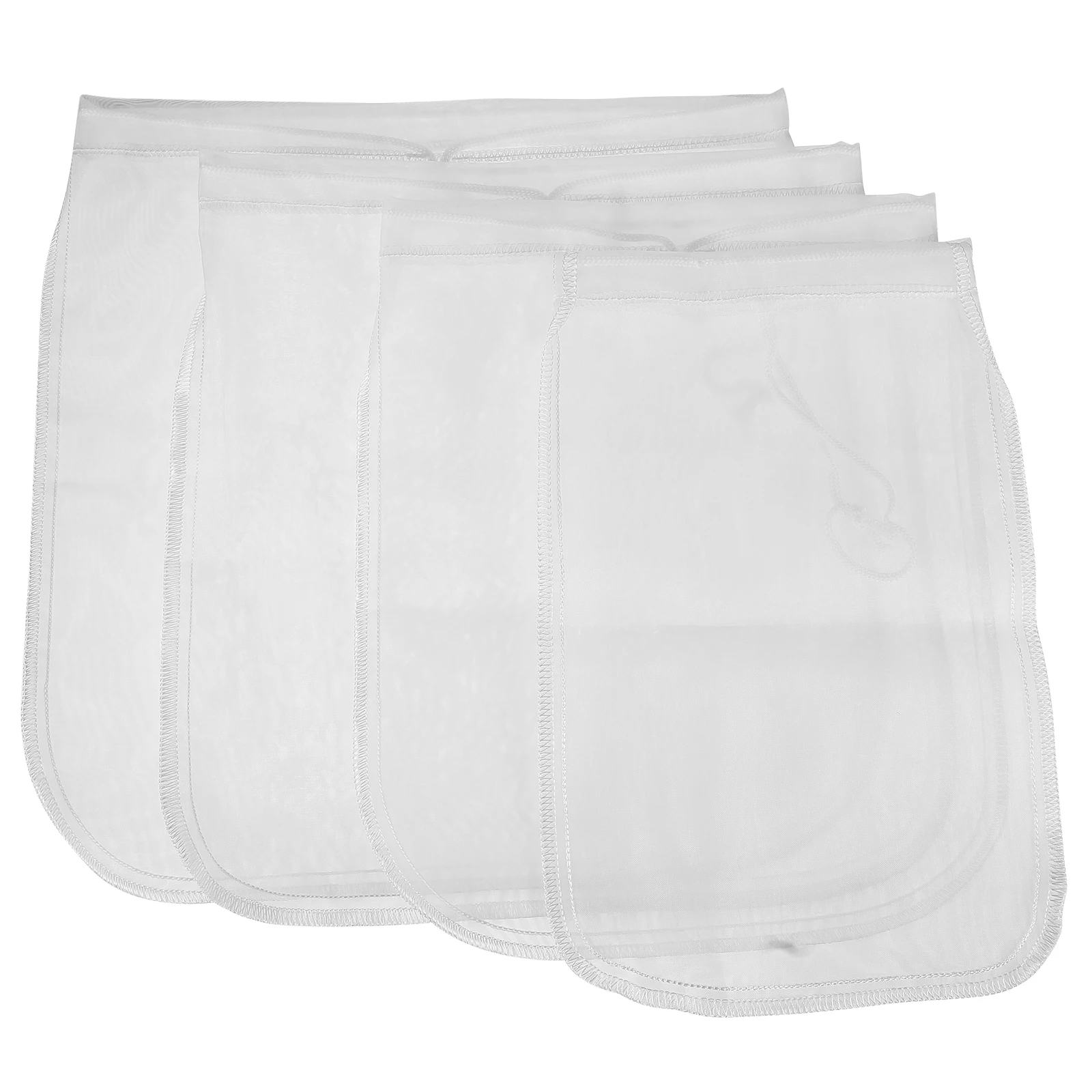 

4pcs Filter Bags Reusable Nylon Food Strainer Drawstring Bag for Juices Yogurt Soy Milk Coconut Milk Ghee Vegetable Fruit