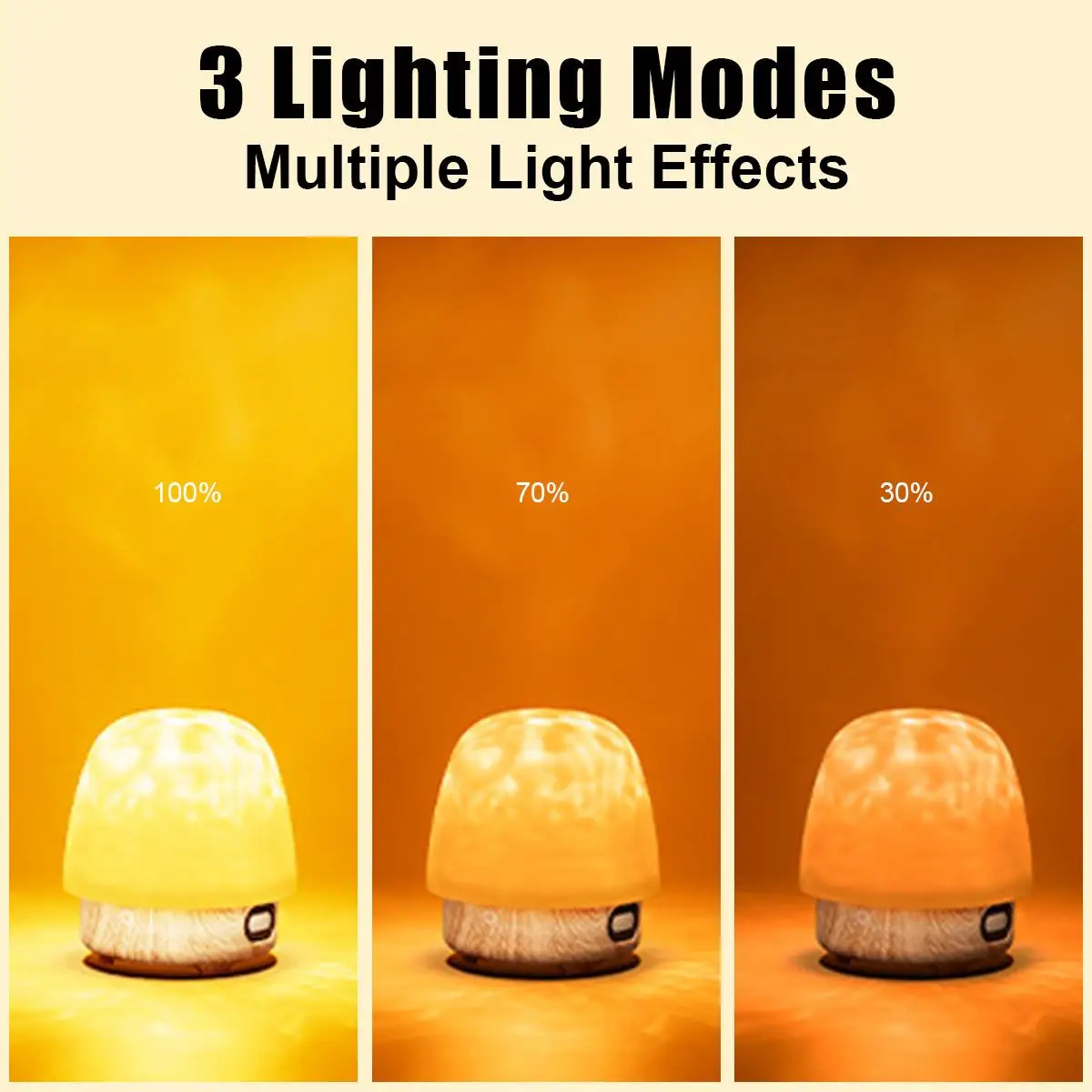 LED Water Ripple Night Light USB Rechargeable Remote Control Cordless Bedside Table Lamp Decorative Night Lights Ocean Wave Deco