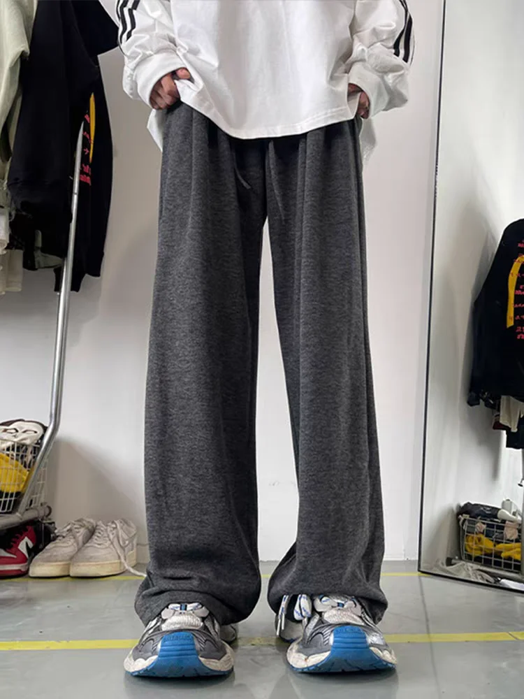 السراويل المخملية الدافئة الأرز الدبق للنساء الخريف والشتاء السراويل الجديدة مستقيمة الساق، السراويل الطلاب عارضة