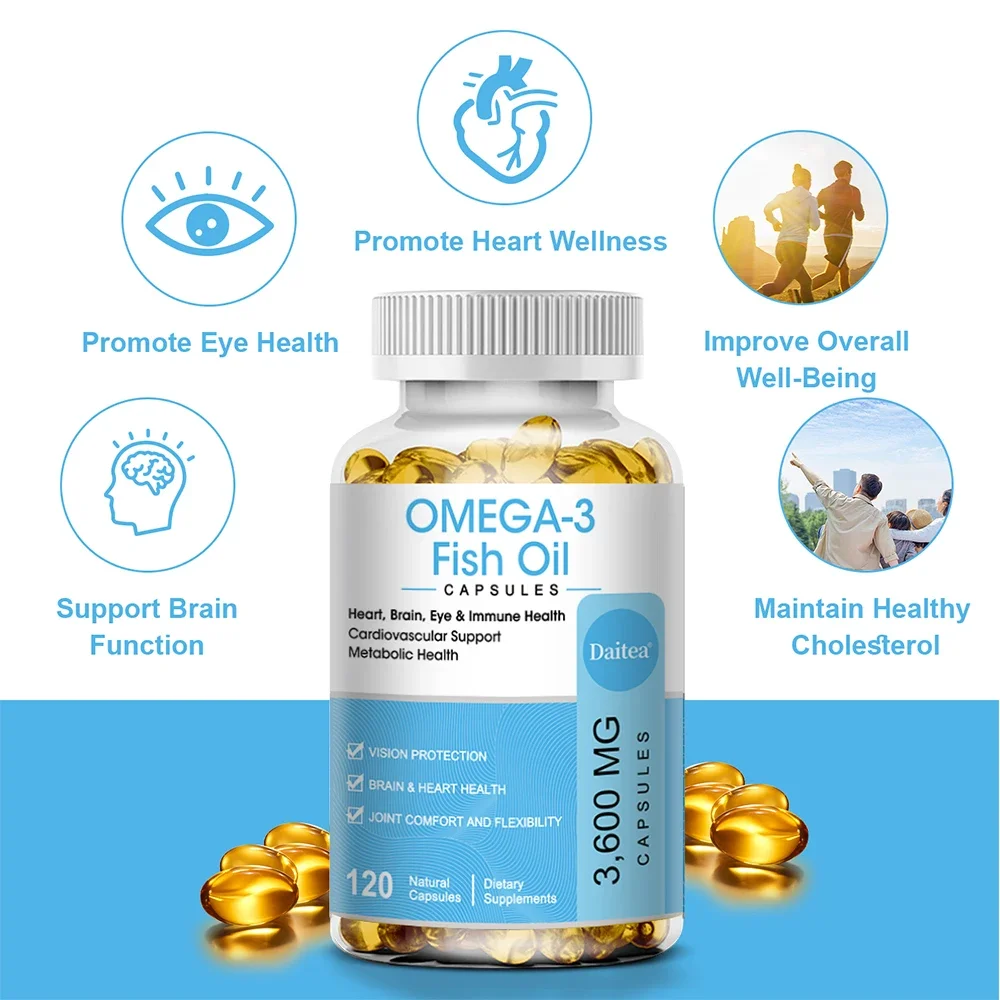 Omega 3 Capsules - Regulate Blood Lipids, Relieve Stress, Improve Intelligence and Protect Cardiovascular and Cerebrovascular