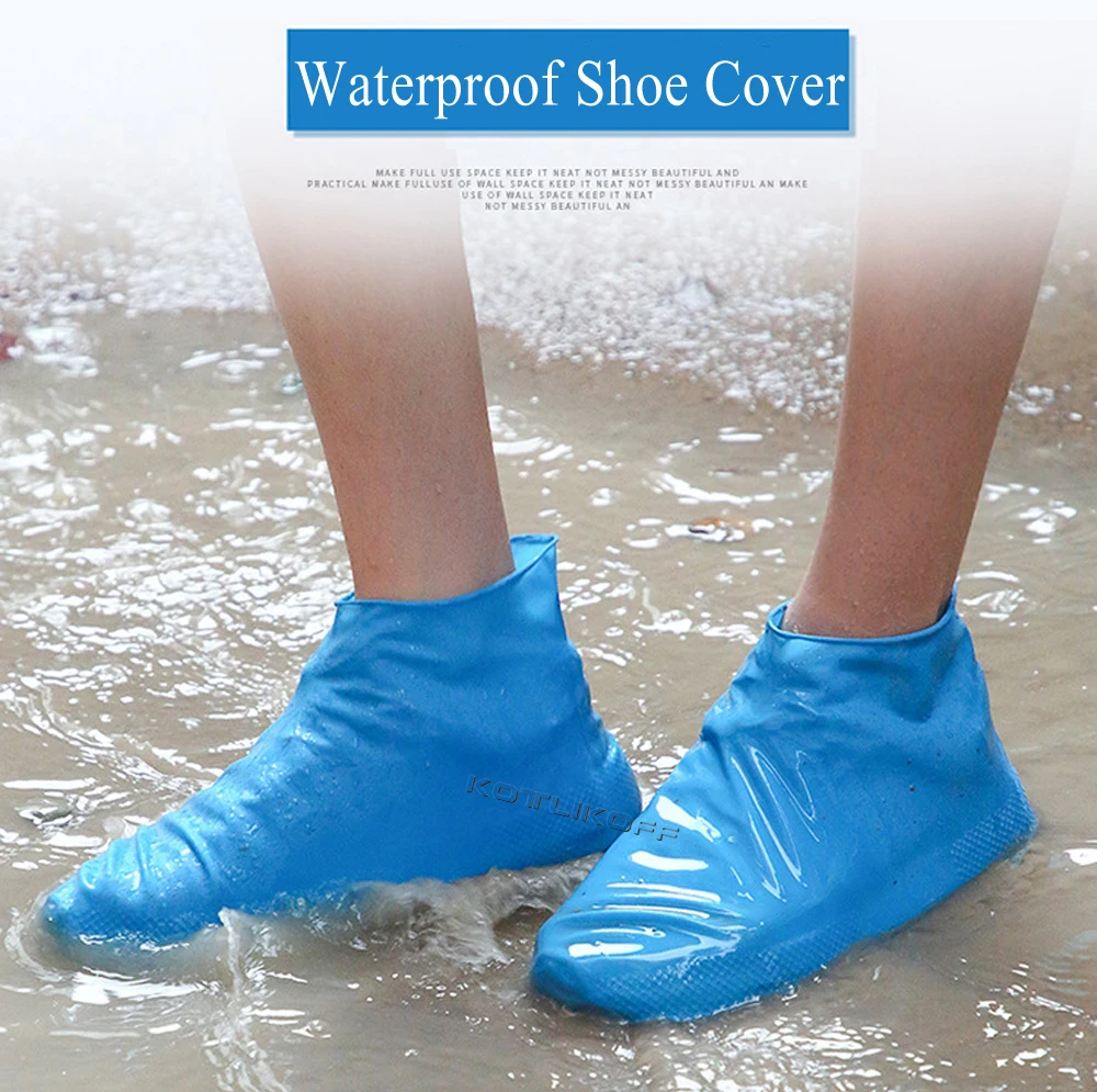 Reusable Latex Waterproof Rain Shoes Covers Slip-resistant Rubber Thicken Rain Boot Overshoes Anti-slip Boot Protector Covers