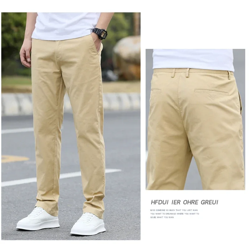 Pantalones Chinos de Alta Calidad para Hombre - Pantalones Casuales de Algodón - Pantalones Rectos Transpirables (Tallas W28-W40)