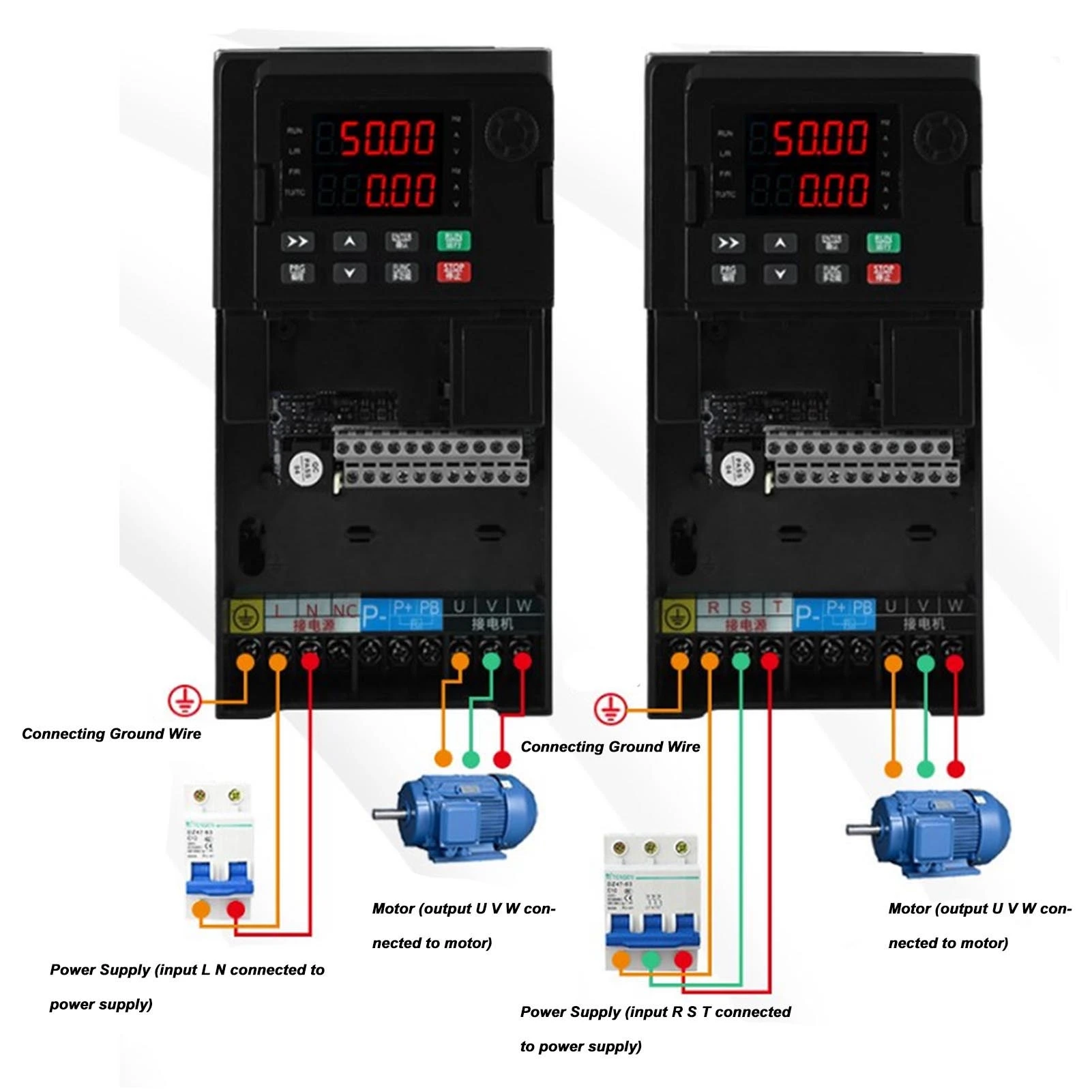 Variable Frequency Drive 7.5KW Vector Inverter Motor Speed Converter 3PH AC380V Input AC0‑380V Output