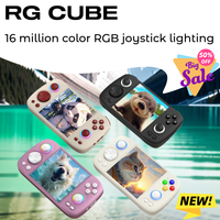 ANBERNIC RG Cube Retro Handheld Game Console 3.95 Inch IPS Screen 64bit Android 13 Unisoc T820 Hall Joystick RGB lighting effect