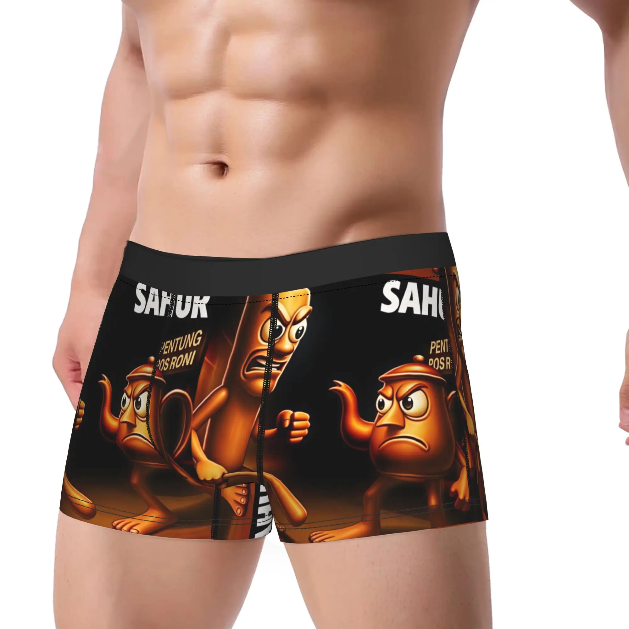 Tung Tung Sahur Angry Teapot Battle Funny Meme Underwear Men Boxer Brief Novelty Boxer Shorts High Quality Large Size Panties