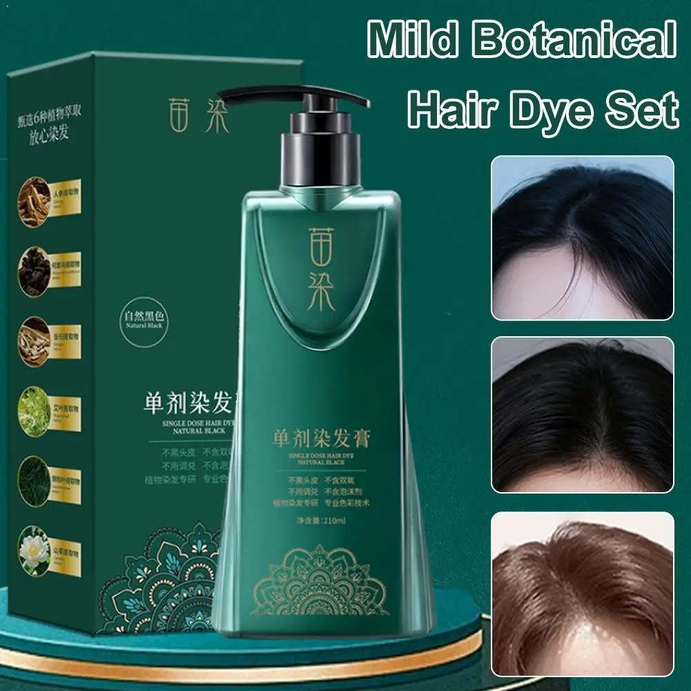 

Hair Dye Shampoo 210ml Natural Plant Essence Hair Dye Cream For Men Women Hair Color Shampoo