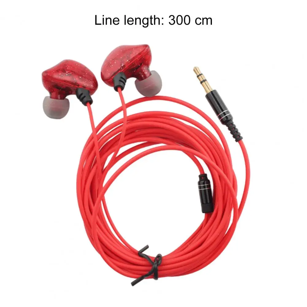 Wired Earphone In-ear HiFi Stereo Long Cable 3.5mm Plug Music Earbuds Monitoring Headphone for Live Broadcast