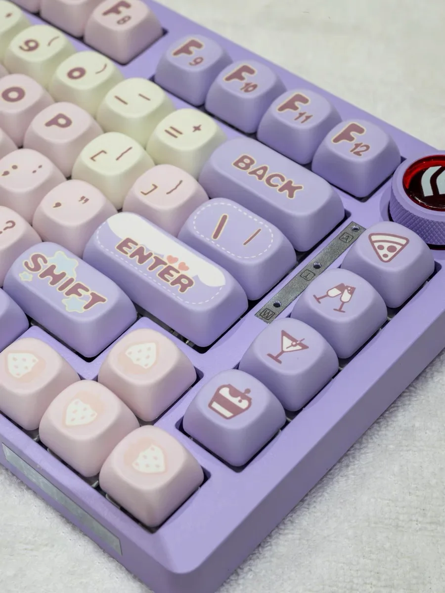 140 Keys Strawberry Taro Paste MOA Height Key Cap Cute gift Sublimation Mechanical Keyboard Keycaps Keyboard Cap