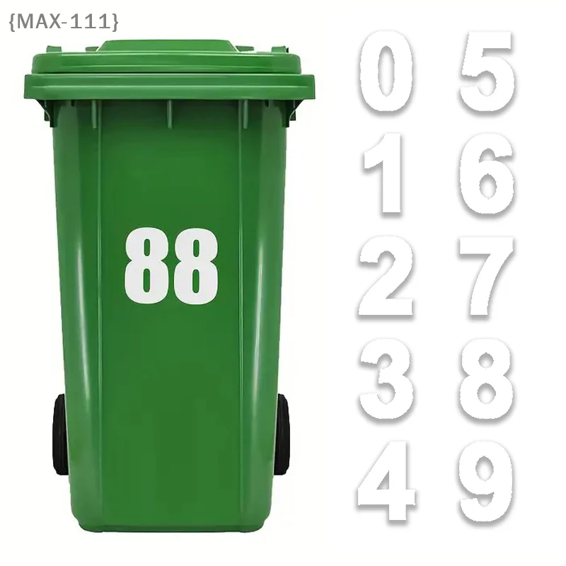 【MAX-111】1 Stück wasserdichter, abnehmbarer Aufkleber für den Außenbereich, Vinyl-Aufkleber, individuelle Aufkleber für Straßenhausnummern, Behälteraufkleber【W1】