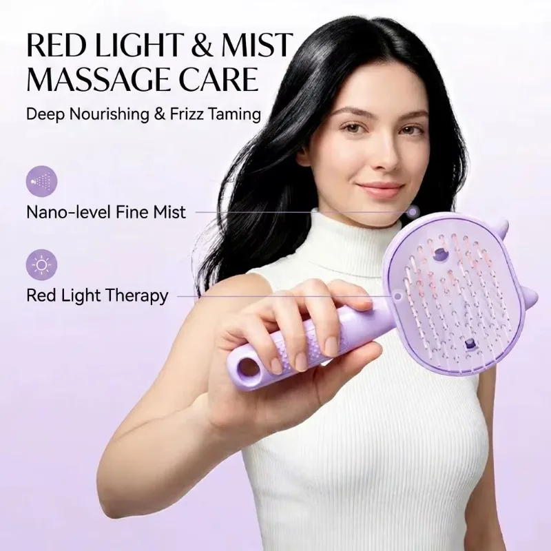 Vibrating Atomizing Scalp Massage Comb Hair Oil Applicator Multi‑Purpose Household Hair Care Styling Tool