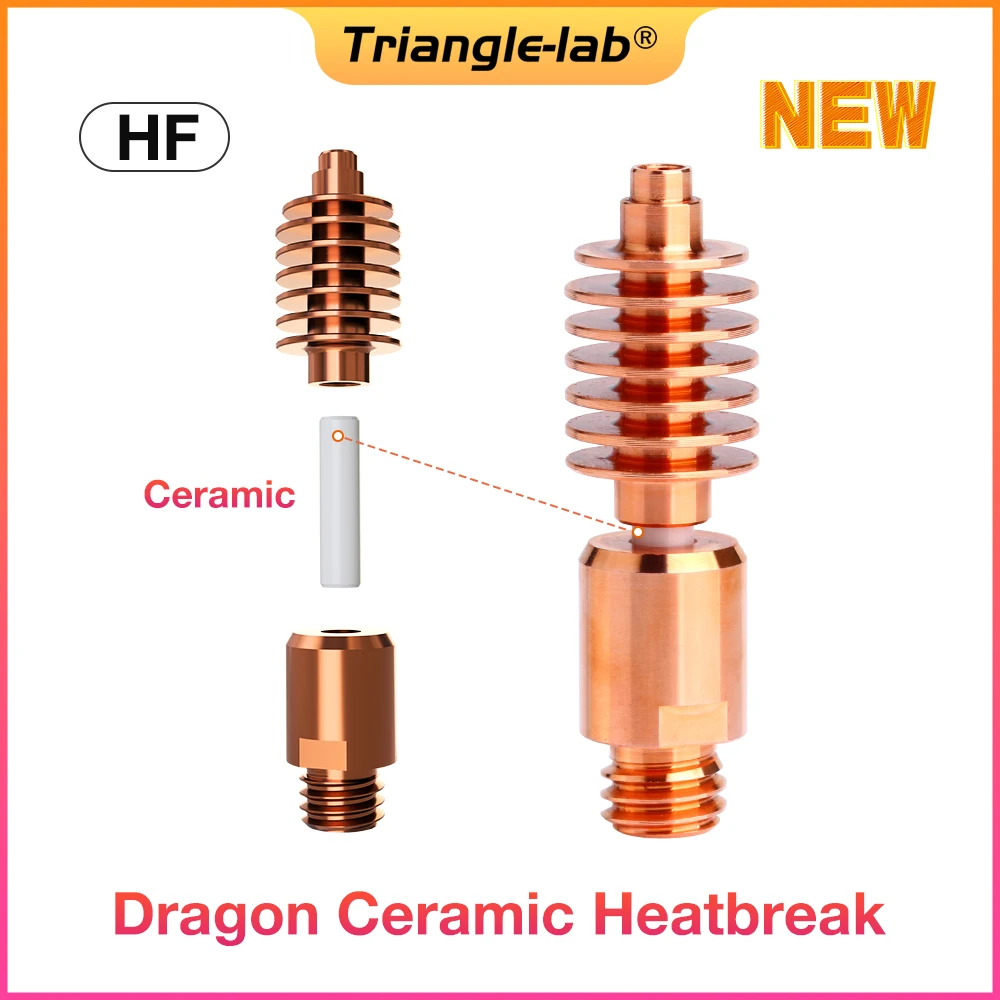 Trianglelab Dragon Heatbreak Ceramic  Core  High Temperature Wear Resistant FOR GF CR Metal Luminous filament Dragon Hotend