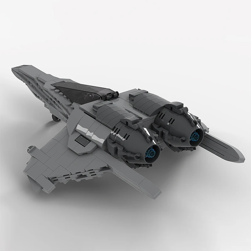Film Luar Angkasa Seri Militer MOC Raywing Mk. I XL-25 Jet Fighter Model Blok Bangunan Batu Bata Orisinalitas Hadiah Mainan Anak Laki-laki Puzzle DIY