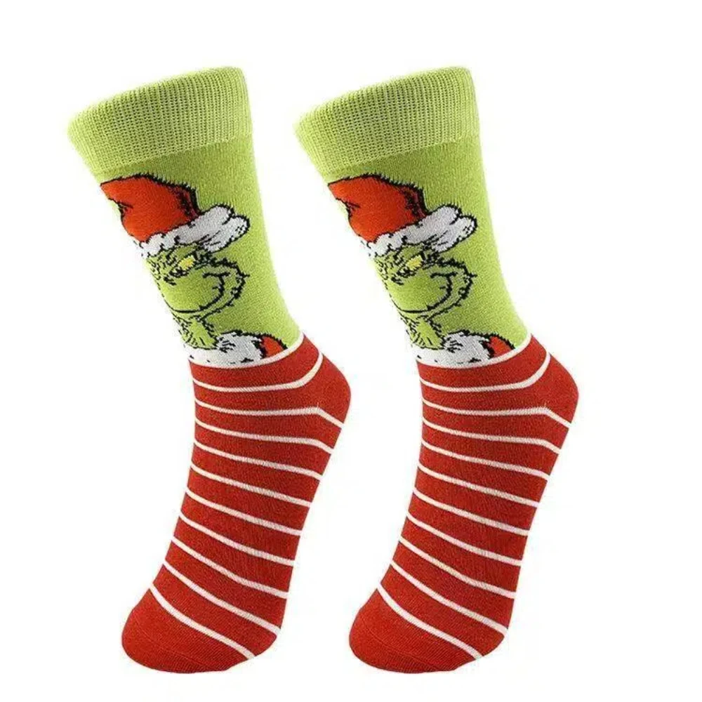 4 Paar zufällige, modische und lustige Damen-Baumwoll-Cartoon-Graffiti-Hohe Socken, Paar-Hip-Hop-Street-Sportsocken von hoher Qualität – Detail 7