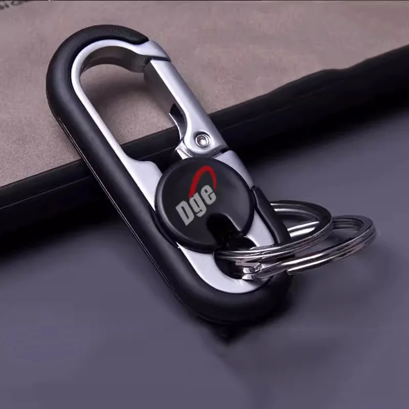 Zinc Alloy Solid Color Men's Business Car Keychain Double Ring Motorcycle Electric Car Key Chain Waist Hanging Lock Keychain