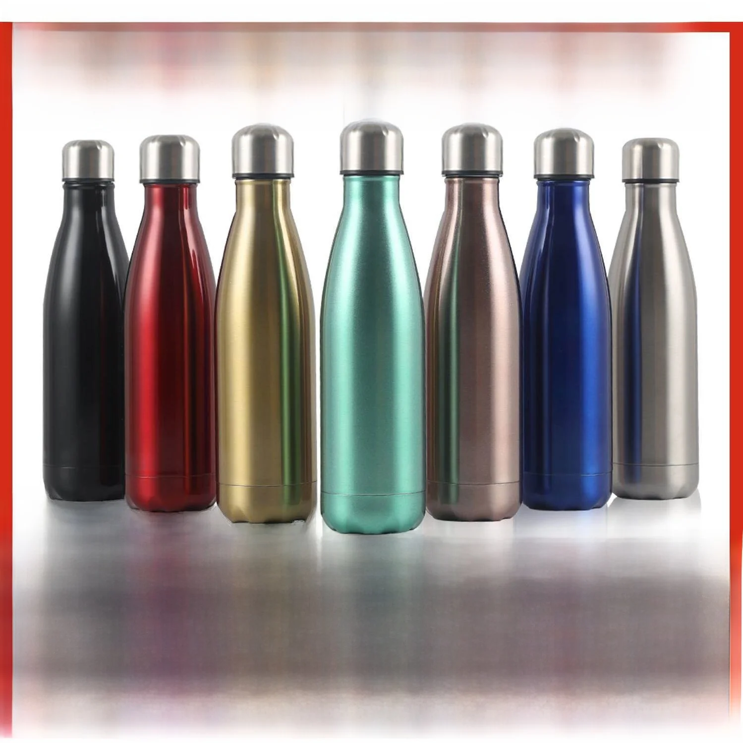 

Double Layered 304 Stainl Steel Insulated Sports Water Bottle Electroplated Wood ain Heat Sublimation Cross Border Coca-...