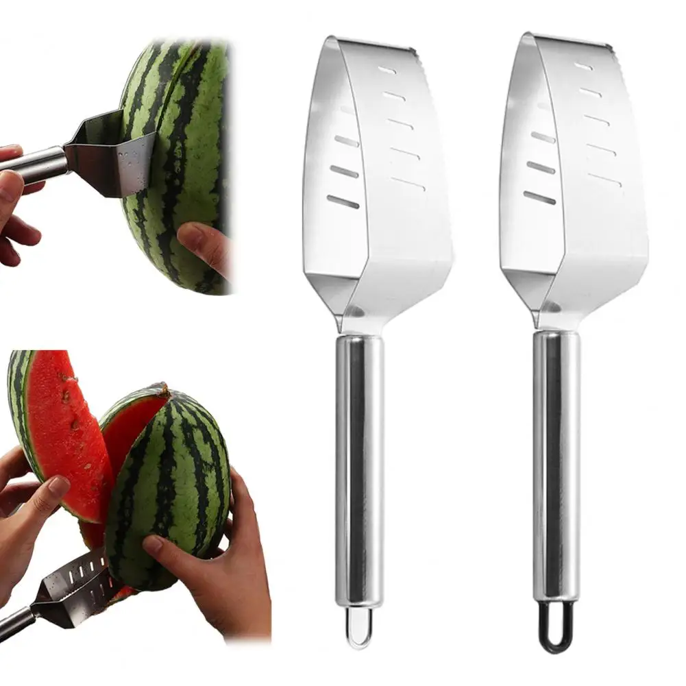 Stainless Steel Fruit Cutter Stainless Steel Watermelon Slicer with Ergonomic Handle Triangle Fruit Cutter for Watermelon