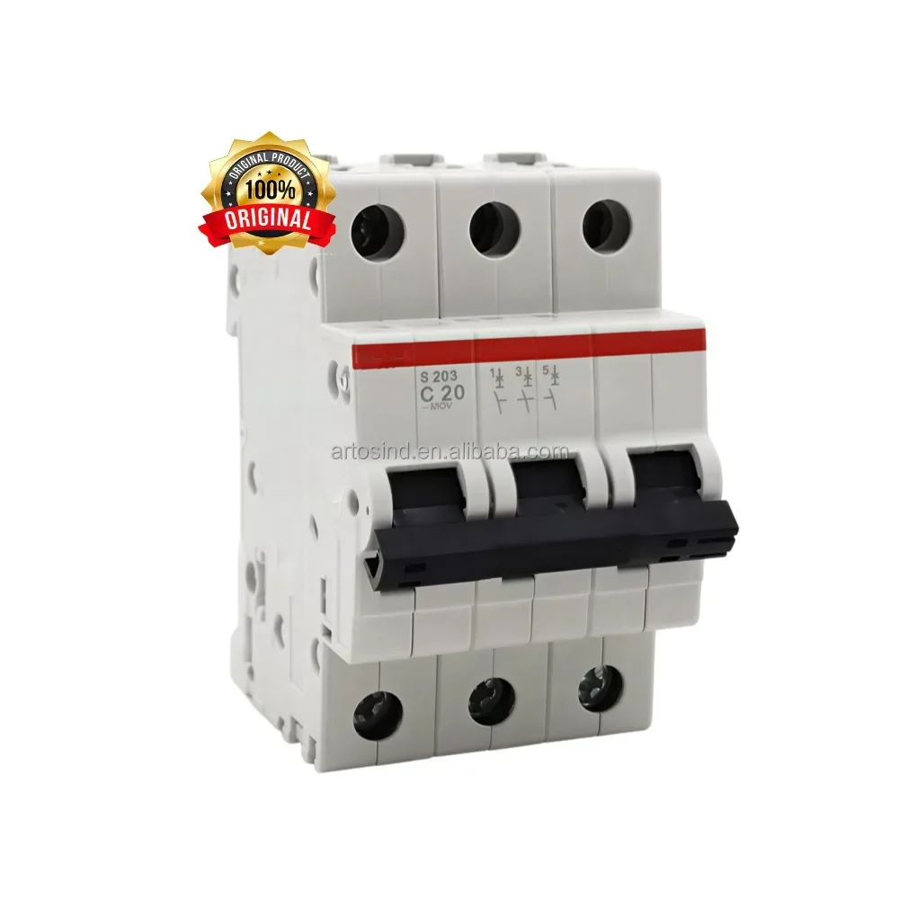 

New Original Brand New Low Voltage 3P Mini Circuit Breaker S203-C20 MCB 20A C 6kA Breaking Capacity Din Rail Mount 2CDS253103R02