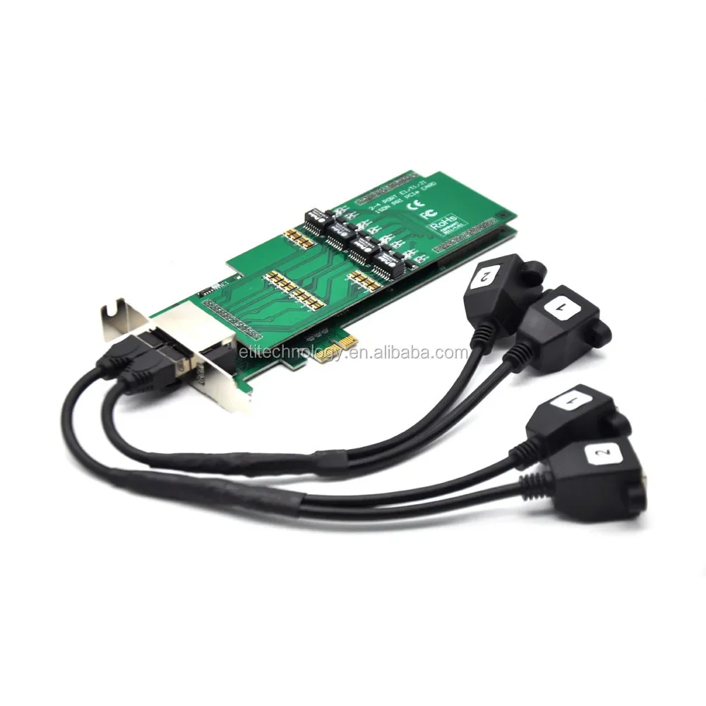 بطاقة النجمة لإصدار 2U ، TE420E ، PCI-E ، 4 منافذ ، E1 ، T1 ، J1 ، Digium