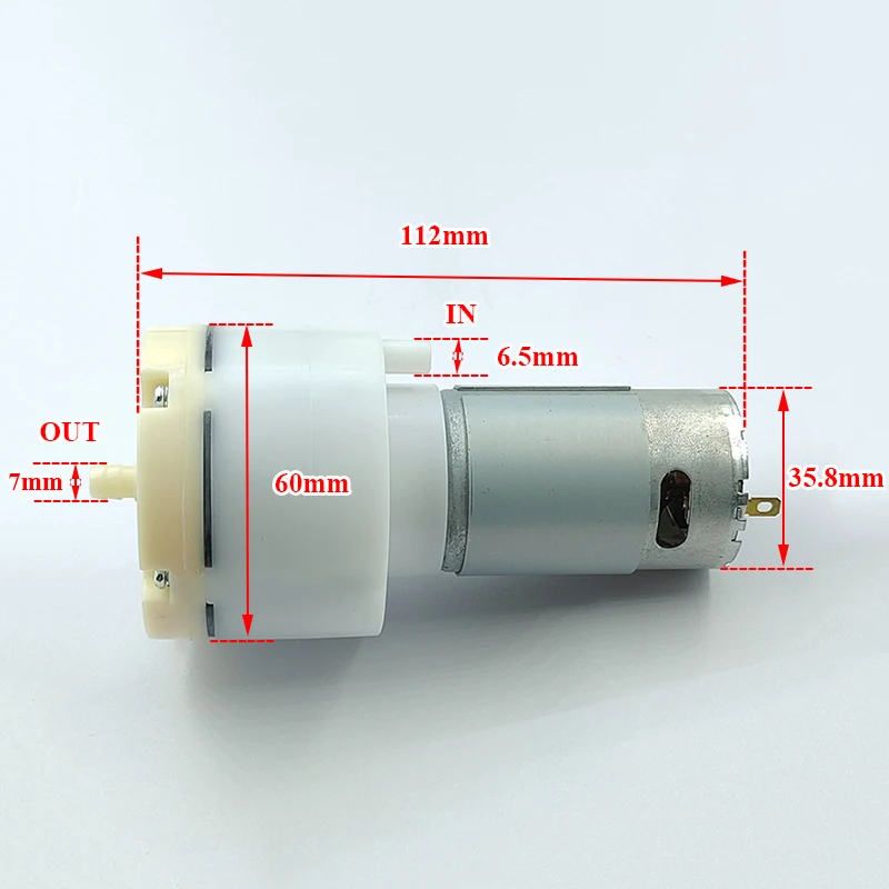

DQB500-FB Micro 555 Motor Air Pump DC 12V Large Flow Mini 60mm Vacuum Pump Negative Pressure Pump DIY Inflator Packer Machine
