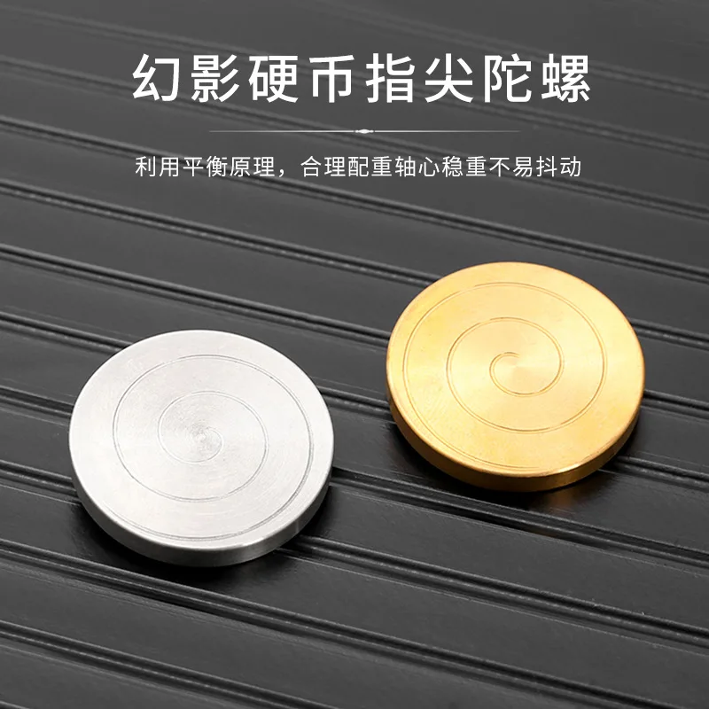 Desktop Coin Top Transfer Lucky Top Fun Pocket Toy Stainless Steel Top Portable Stress Relieving Toy for Adults and Children