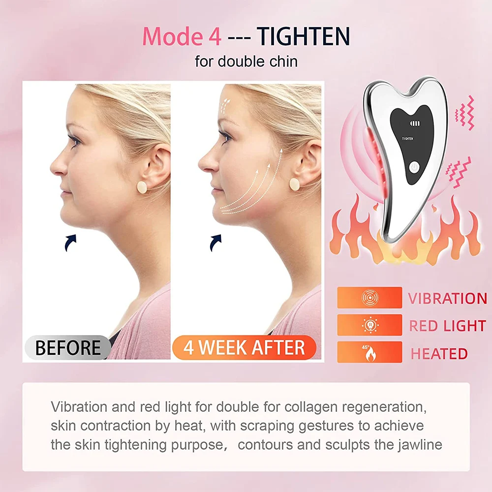 Elektrische Gua Sha Tools Gezichtsstimulators voor het opheffen van het gezicht Dubbele kin Verwijder Guasha Board Schrapen Microstroom Face Lift Machine