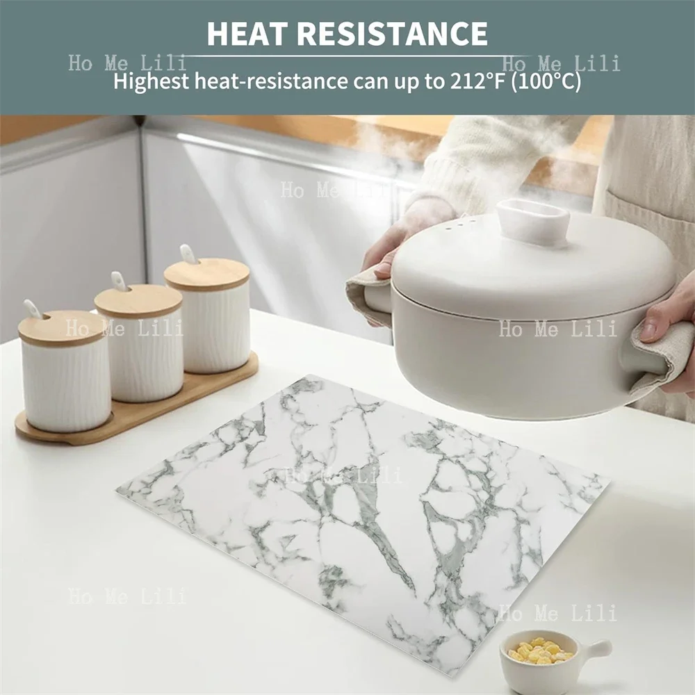 Christmas Truck Marble Patterned Placemat For Table Decoration Heat-Resistant Washable Nordic Style image 5