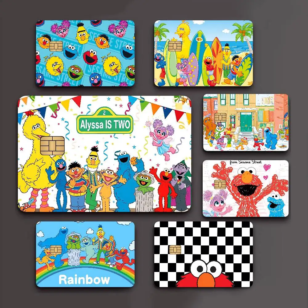 S-Sesame S-Street Credit Card Skin Stickers for VISA Bank Card Transportation Card Waterproof Sticker Anti-scratch Women Gift