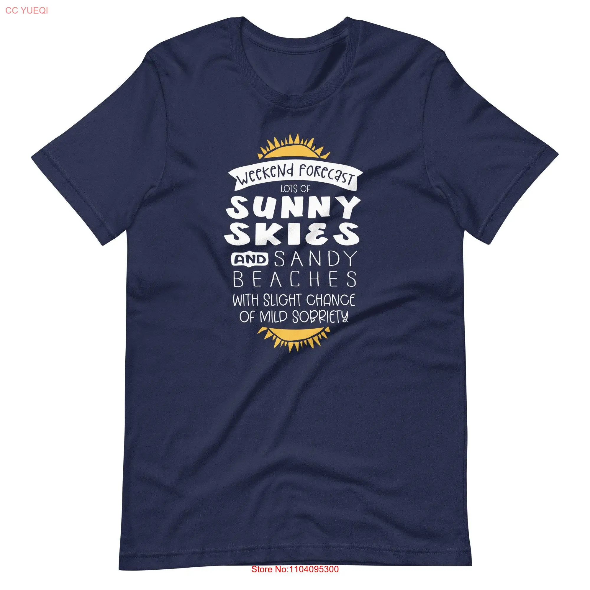 Sunny Skies and Sandy Beaches T Shirt Summer Vacation  Top for Beach long or short sleeves