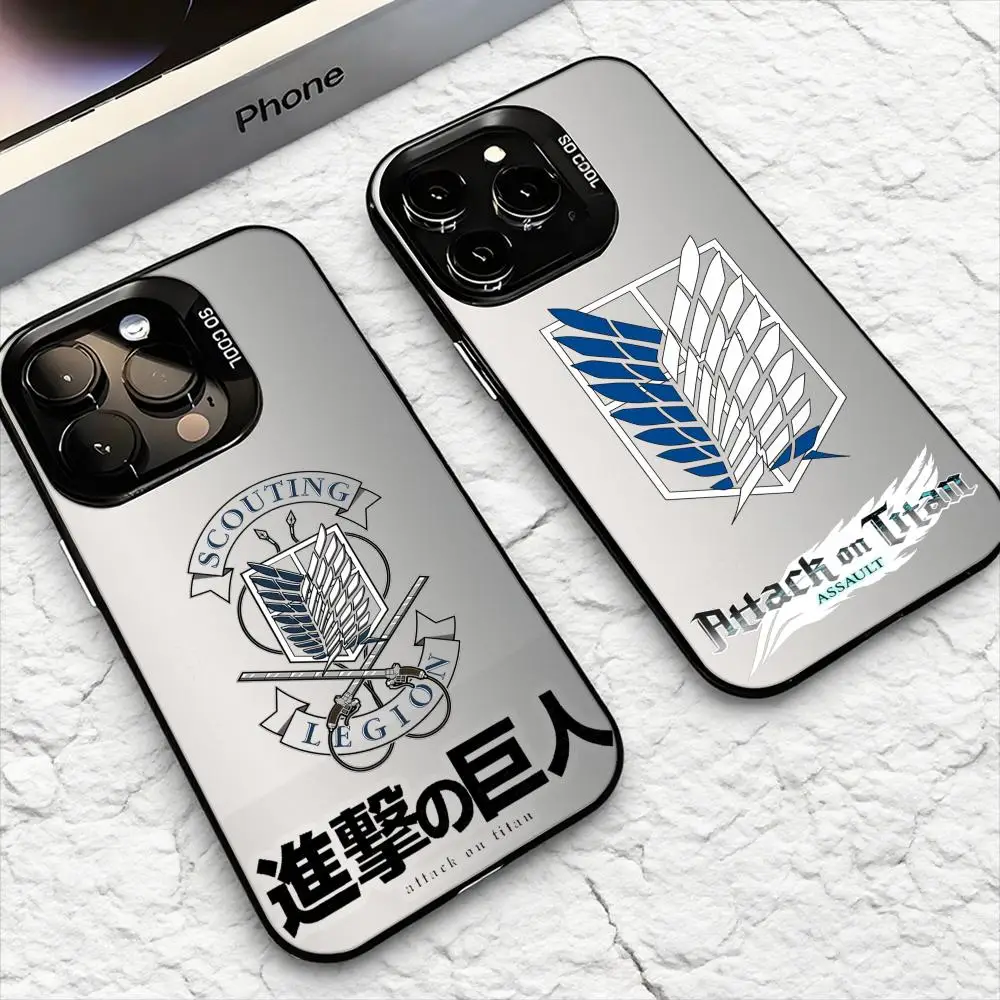 A- Attack On Japanese Manga T-Titan Phone Case For iPhone 17 16 15 14 13 12 11 Pro Max Air Matte Laser Aurora Shockproof Funda