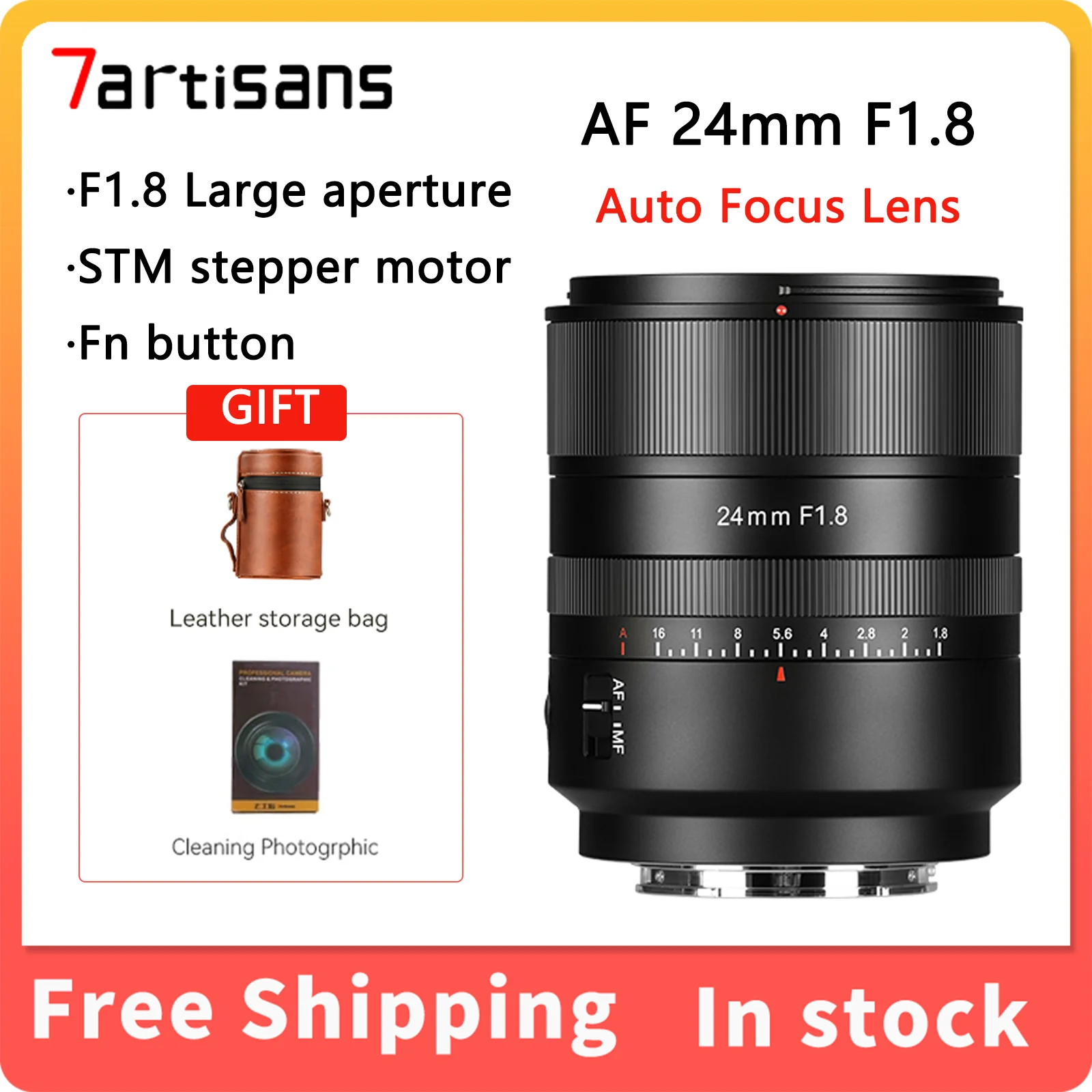 7artisans af24mm f1.8 foco automático stm lente de quadro completo grande abertura lente principal crítica grande angular para sony e mount lente da câmera