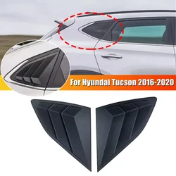 For Hyundai Tucson 2016-2020 2Pcs Car Rear Window Side Vent Shutter Louver Cover Trim Black Carbon Fiber Exterior Accessories