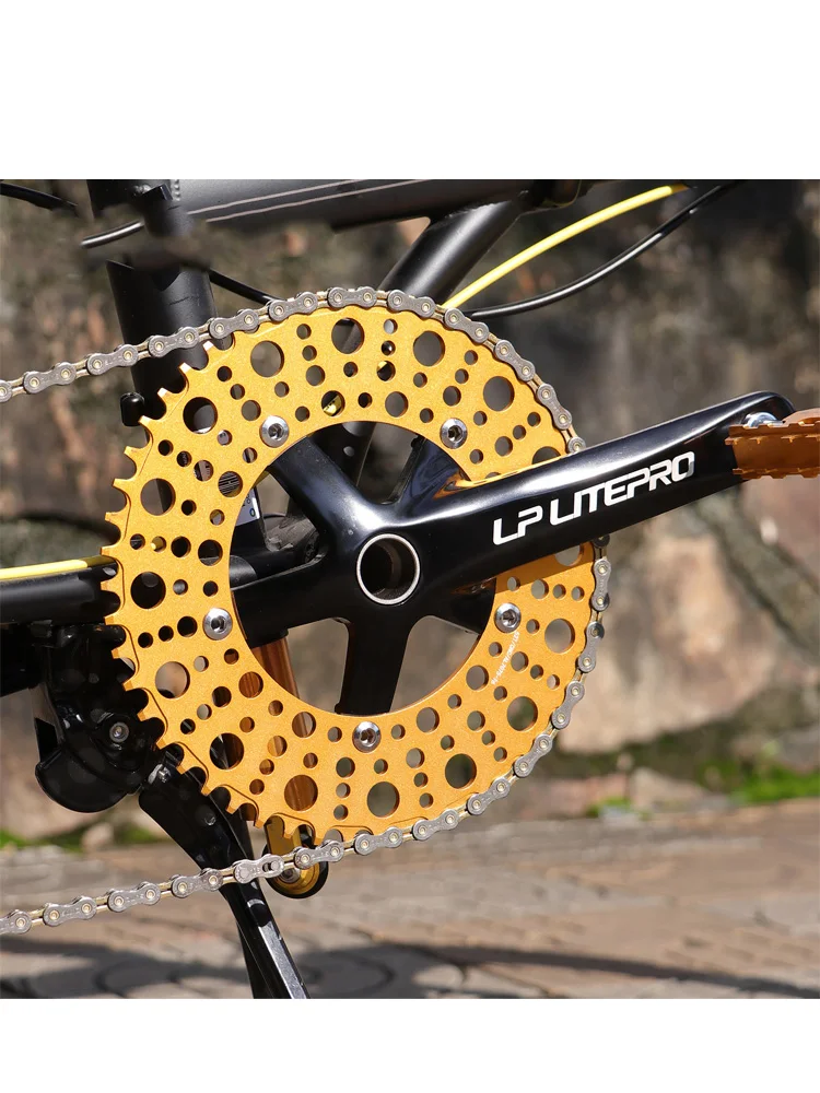 AliExpress NONE LITEPRO 130bcd chainring Folding bike 130 bcd chainring narrow wide 52T 56T 58T Aluminum Alloy crown bcd 130 5 holes