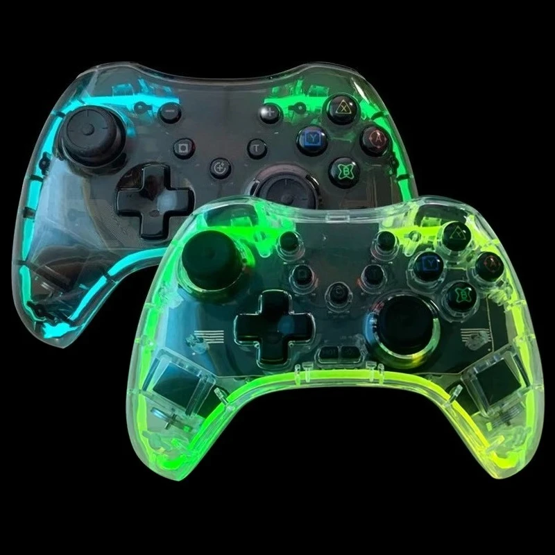 Transparent Crystal Gamepad for NS Switch Wireless BT Game Controller Joystick for Switch PS3 PS4 Android PC