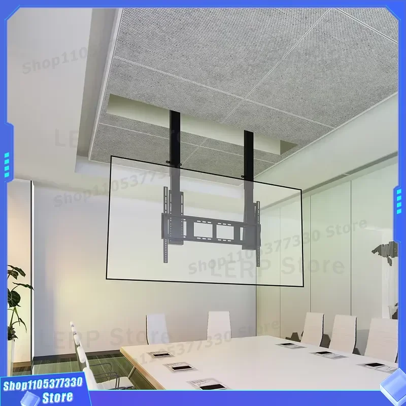 Electric Ceiling TV Lift Motorized Hidden Vertical Retractable Stand Pull Down Rack with Remote Control Height Adjustable for