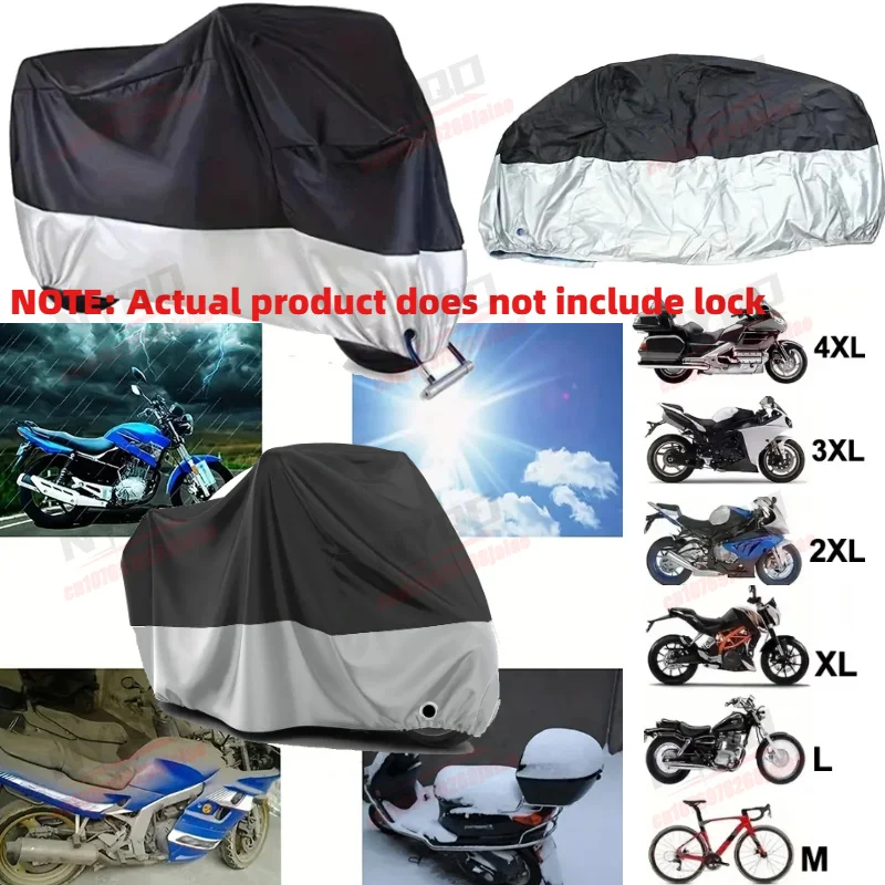 Motorcycle Cover Waterproof, Dustproof, Sunscreen, Scratch Resistant Outdoor and Indoor Wear Resistant Motorcycle Cover