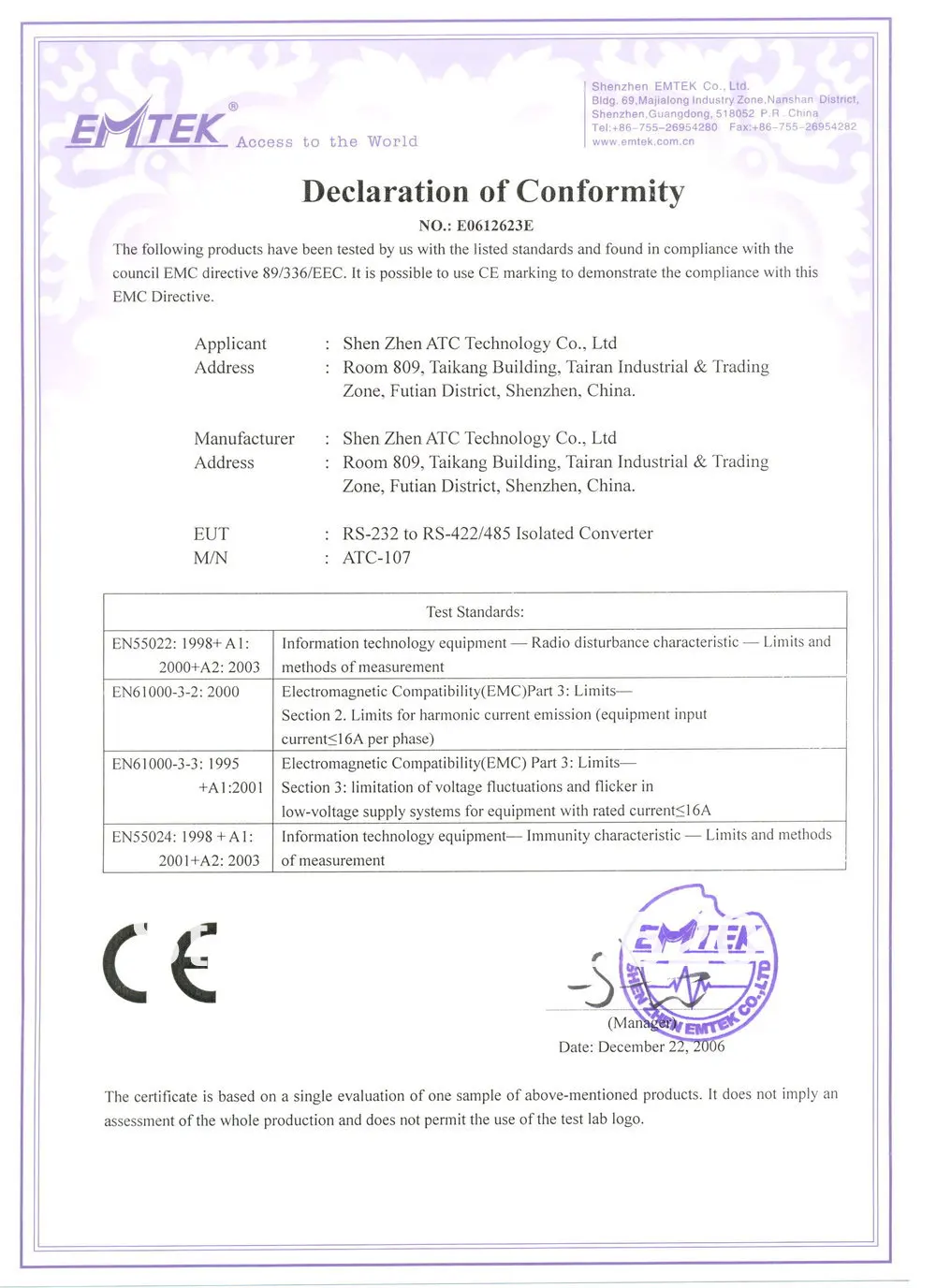DB25 RS232 - RS422/485 絶縁コンバータ、400W サージ保護機能付き