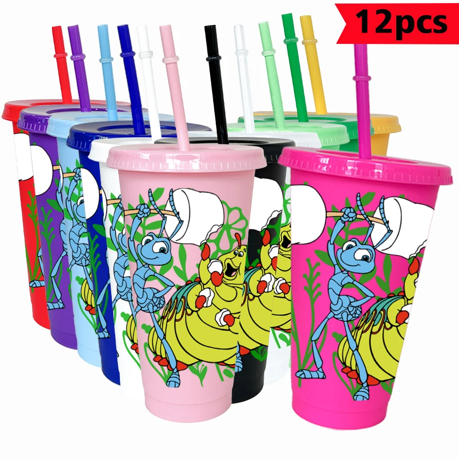 

12pcs/pack Disney Elephant Banana 26oz multicolor Plastic Water Cup Party Drinkware Birthday/Back to School Gift